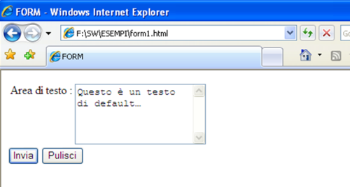 Textarea html con testo default