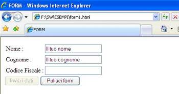 Il tag button HTML disabilitato