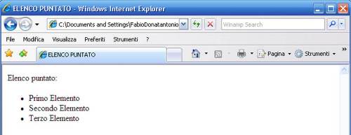 Elenchi puntati HTML