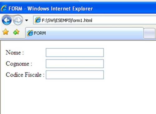 Form HTML esempio